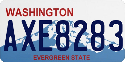 WA license plate AXE8283
