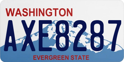 WA license plate AXE8287