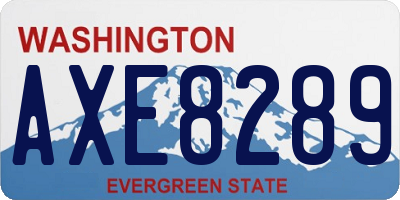 WA license plate AXE8289