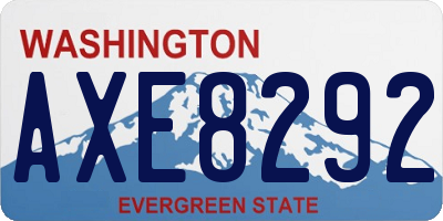 WA license plate AXE8292