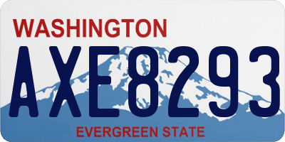 WA license plate AXE8293