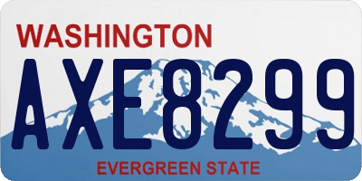 WA license plate AXE8299