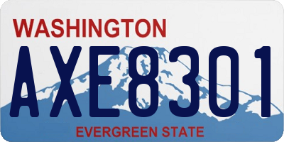 WA license plate AXE8301