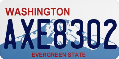 WA license plate AXE8302