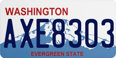 WA license plate AXE8303