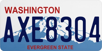 WA license plate AXE8304
