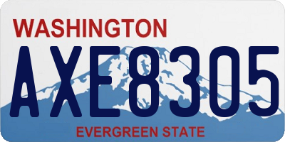 WA license plate AXE8305