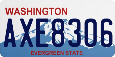 WA license plate AXE8306