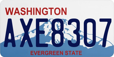 WA license plate AXE8307