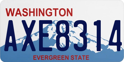 WA license plate AXE8314
