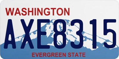 WA license plate AXE8315