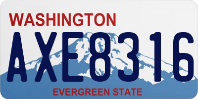 WA license plate AXE8316