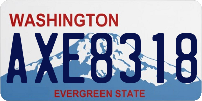WA license plate AXE8318