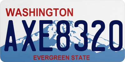 WA license plate AXE8320