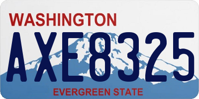 WA license plate AXE8325