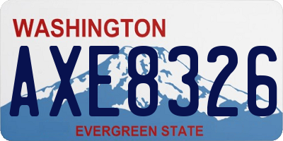 WA license plate AXE8326