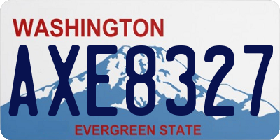 WA license plate AXE8327