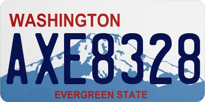 WA license plate AXE8328