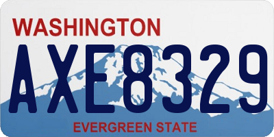 WA license plate AXE8329