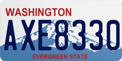 WA license plate AXE8330