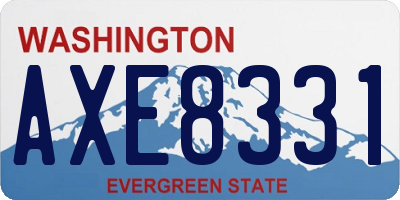 WA license plate AXE8331
