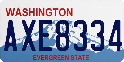WA license plate AXE8334