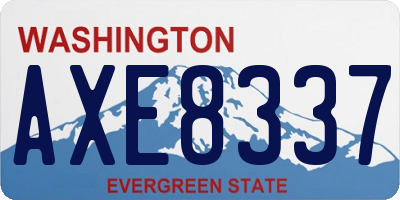 WA license plate AXE8337