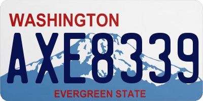WA license plate AXE8339