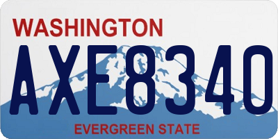 WA license plate AXE8340