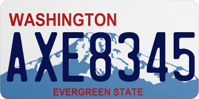 WA license plate AXE8345