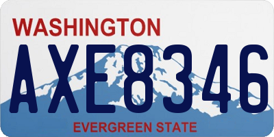 WA license plate AXE8346