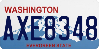 WA license plate AXE8348