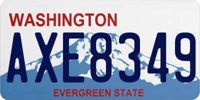 WA license plate AXE8349