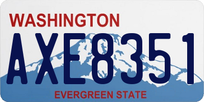 WA license plate AXE8351