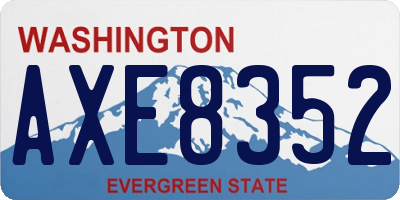 WA license plate AXE8352