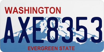 WA license plate AXE8353