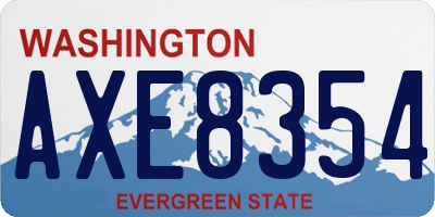 WA license plate AXE8354