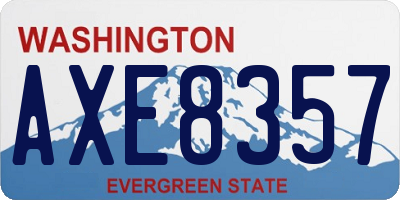 WA license plate AXE8357