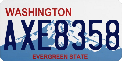 WA license plate AXE8358