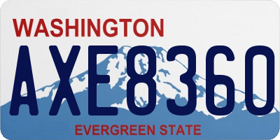 WA license plate AXE8360
