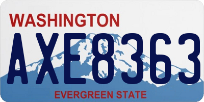 WA license plate AXE8363
