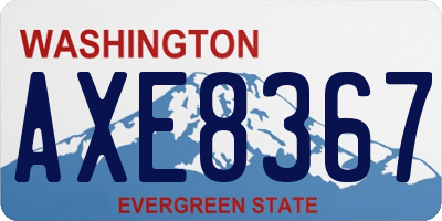 WA license plate AXE8367