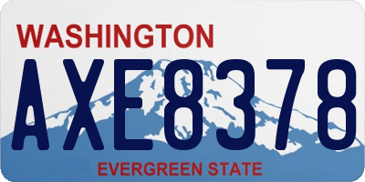 WA license plate AXE8378