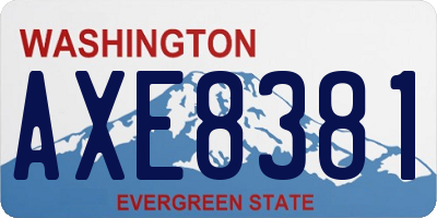 WA license plate AXE8381