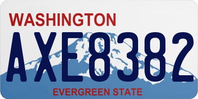 WA license plate AXE8382