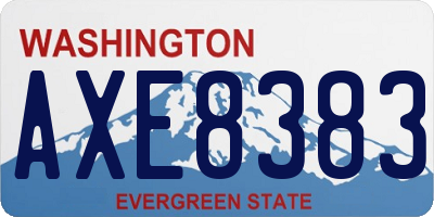 WA license plate AXE8383