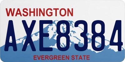 WA license plate AXE8384