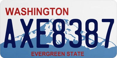 WA license plate AXE8387