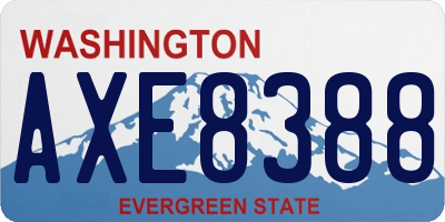 WA license plate AXE8388