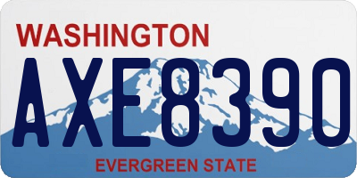 WA license plate AXE8390